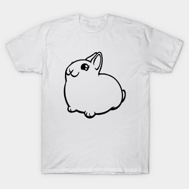 Black Outline Bunny Rabbit Coney T-Shirt by RJKpoyp